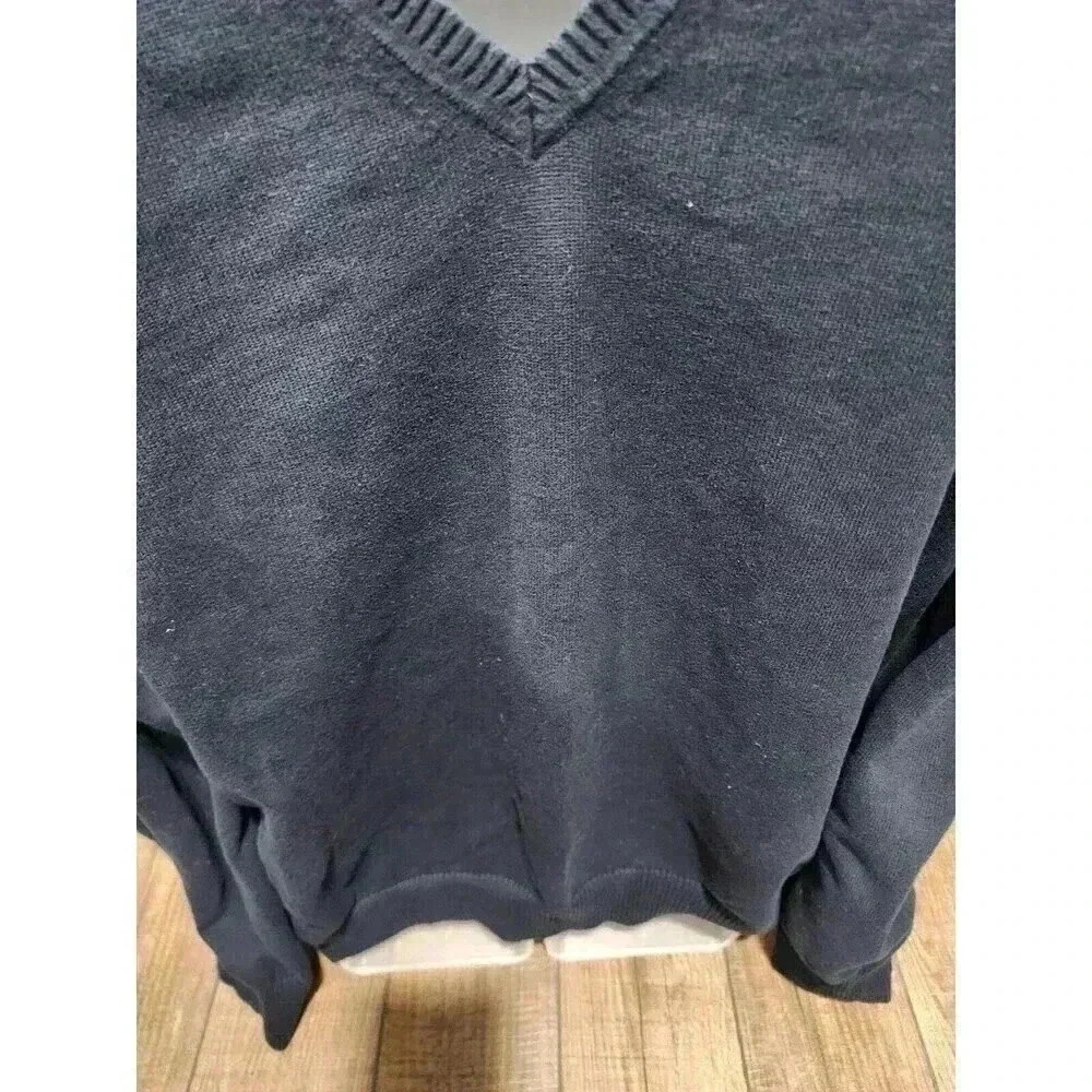 Jos. A. Bank Men's Tailored Fit VNeck Sweater Size XL Navy Blue 100% Pima Cotton